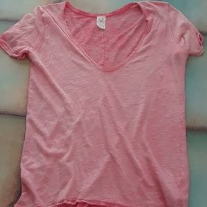 Free People Saturday Lace Crochet Trim T-Shirt